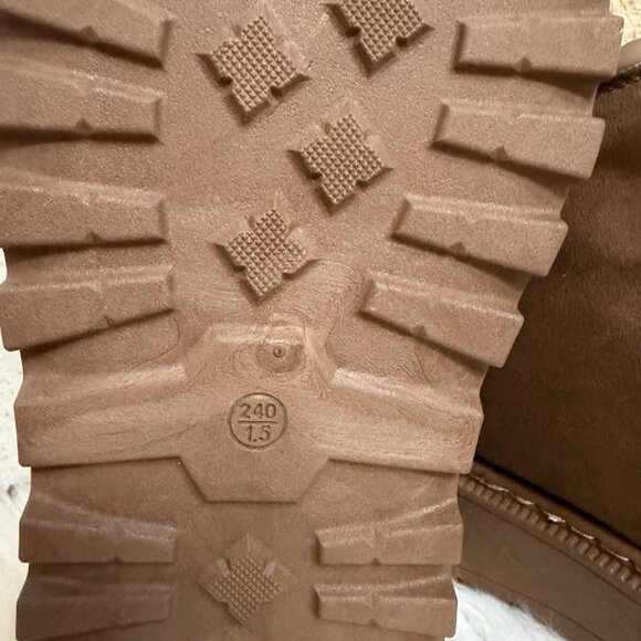 Brown Faux Suede Platform Winter Boots – Warm Lined, Size 8 - Picture 4 of 9